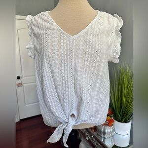 Floral & Ivy Eyelet Top